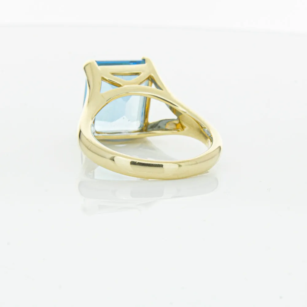 14ct Yellow Gold Blue Topaz Verona Ring