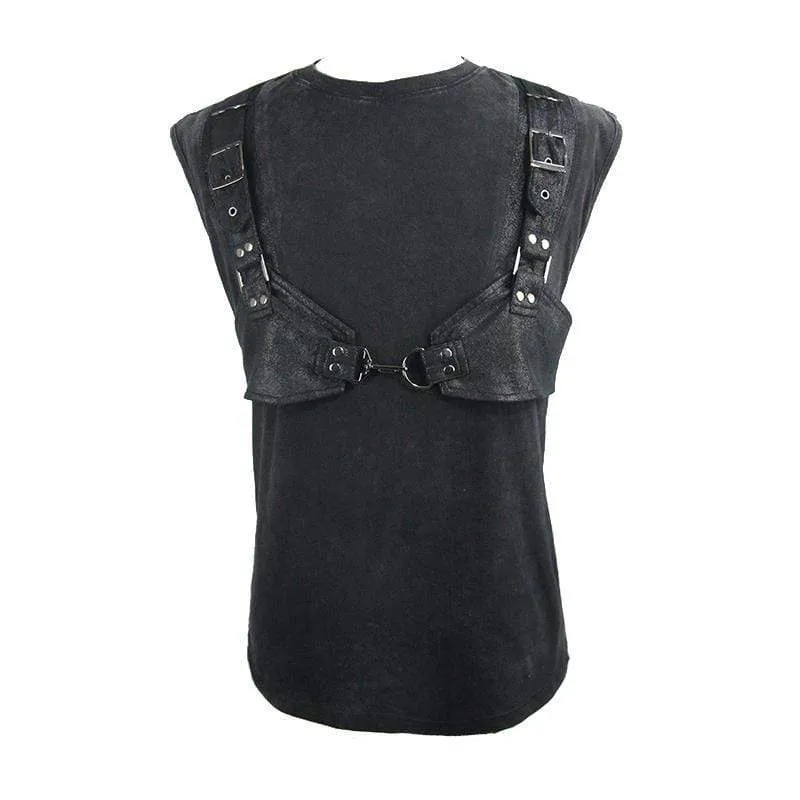 Men's Hooded Sleeveless Punk Top