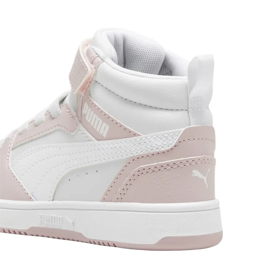 Puma scarpa da ginnastica alta da bambino Rebound V6 Mid 396542-20 malva-bianco