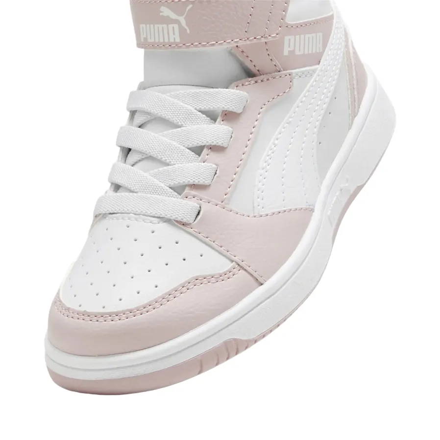 Puma scarpa da ginnastica alta da bambino Rebound V6 Mid 396542-20 malva-bianco